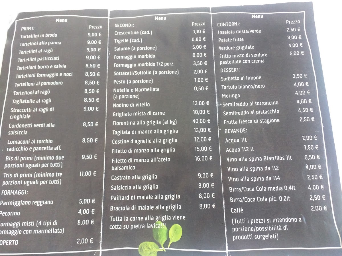 Trattoria Al Botteghino Menu - Image 2