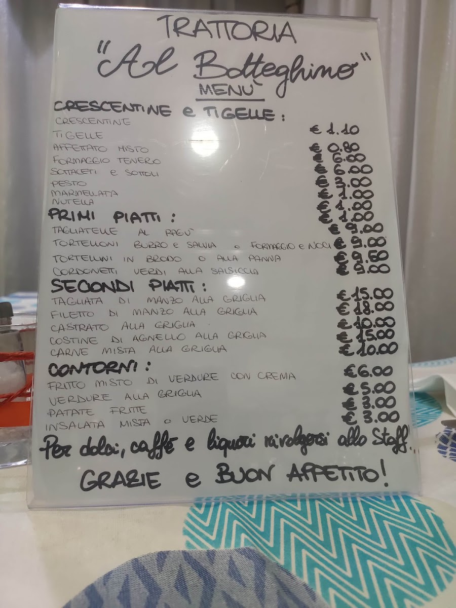 Trattoria Al Botteghino Menu - Image 3
