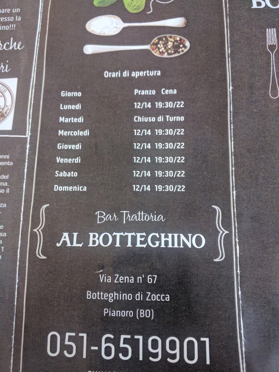 Trattoria Al Botteghino Menu - Image 5